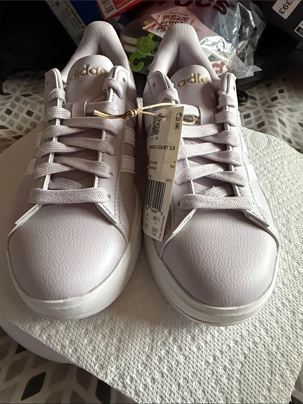 adidas Women's Light Lavender/White Low-Top Sneakers